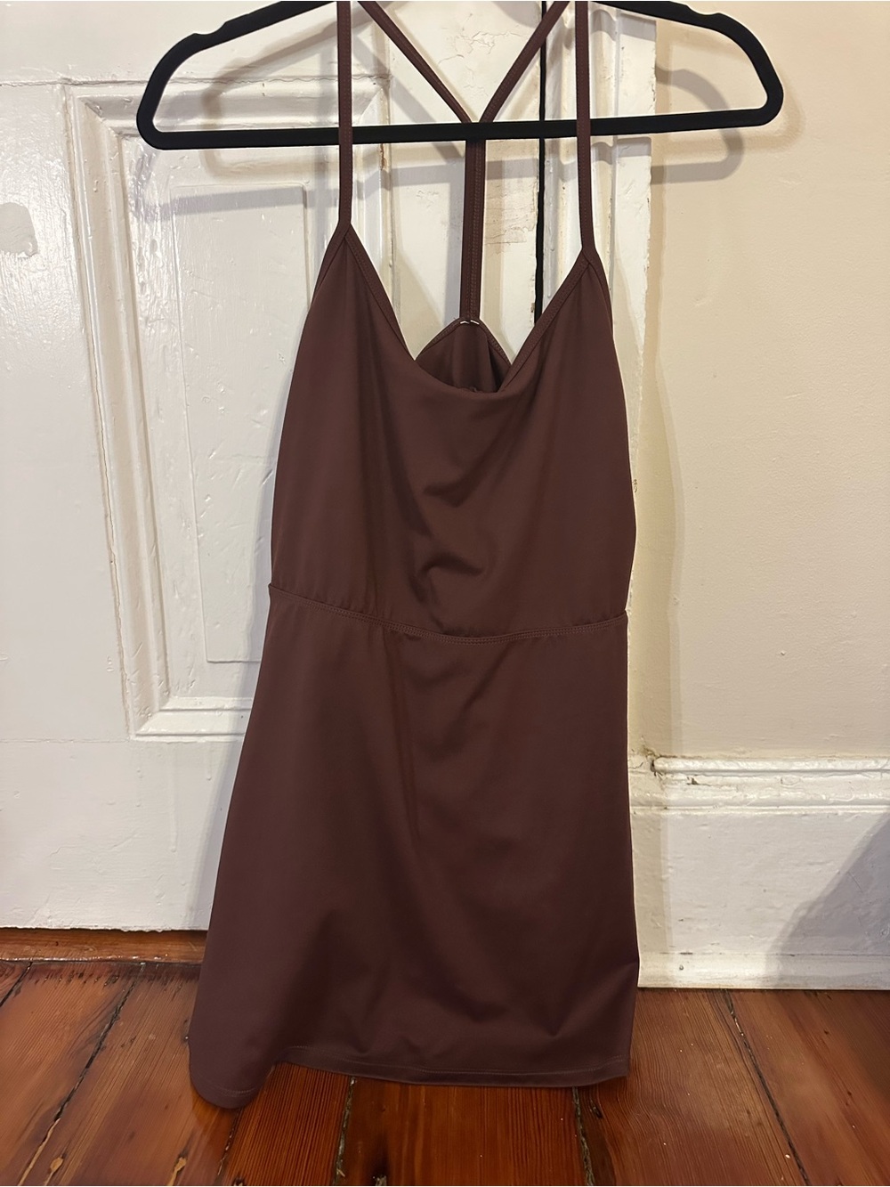 Brown Strappy Cowl Neck Slip Dress